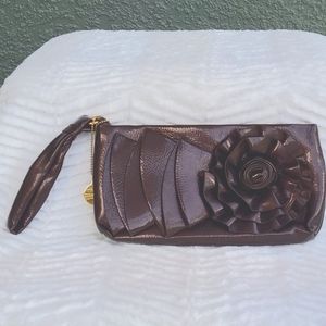 Big Buddha Brown Rosette Wristlet